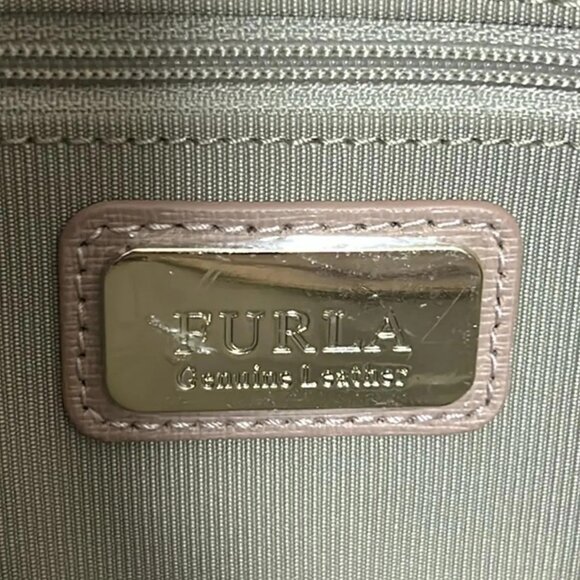 Auth FURLA - Light Pink Leather Shoulder Bag - Picture 6 of 9